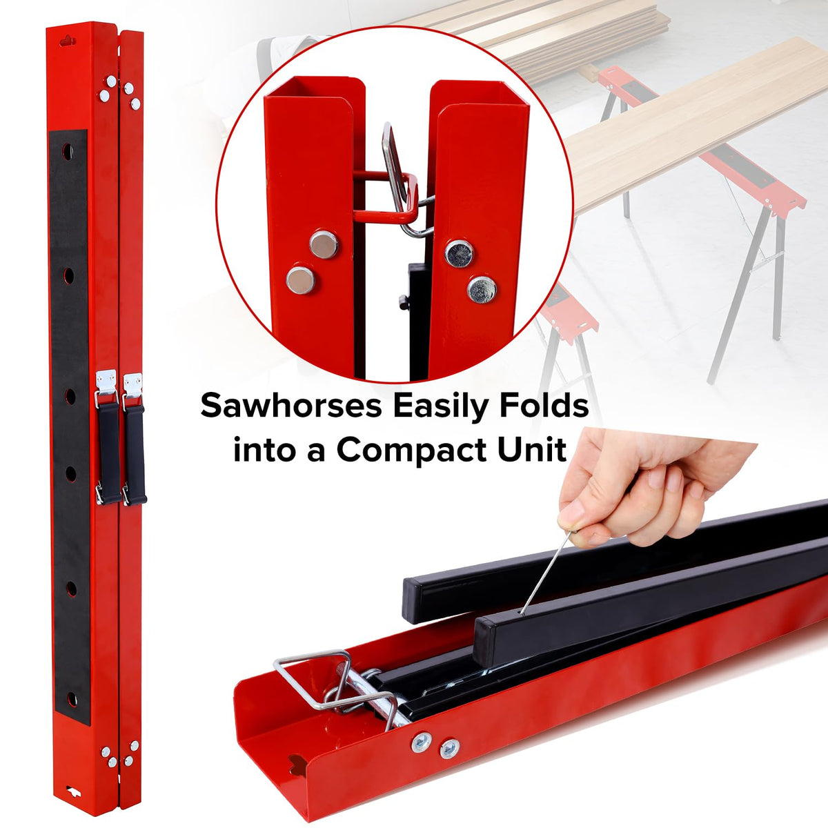 Heavy Duty 2-Pack Folding Sawhorse F850974