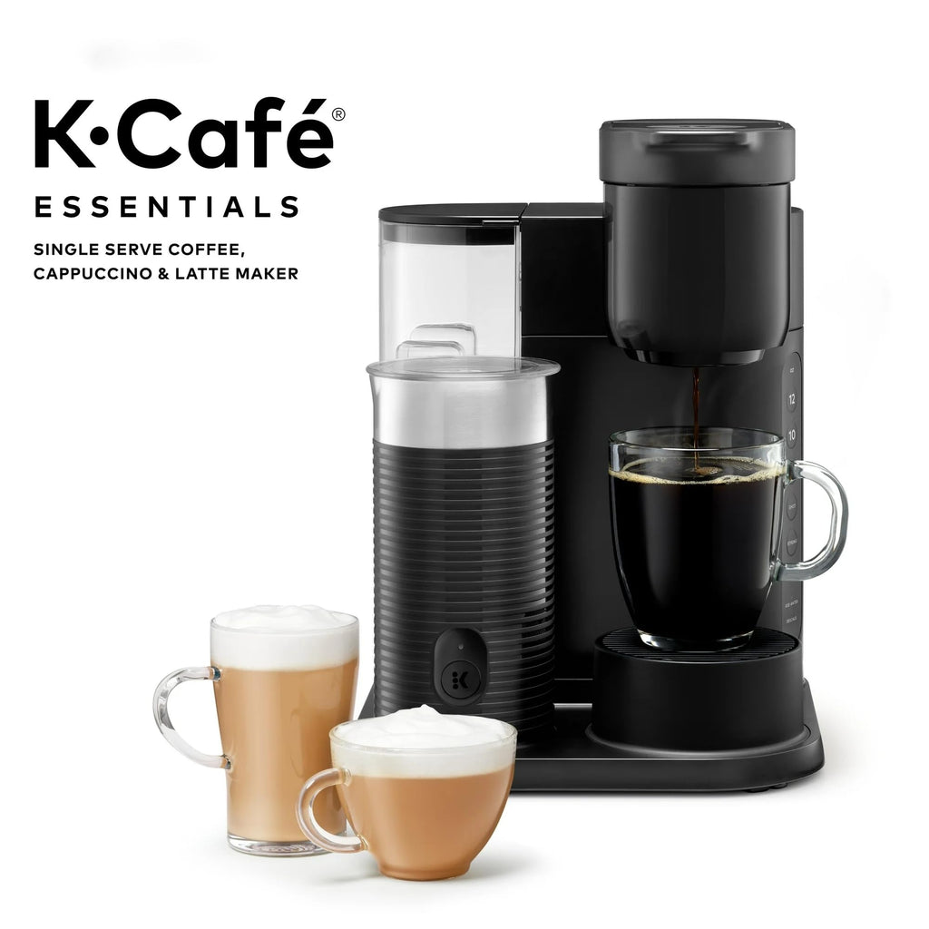Black Single Serve Coffee Maker with Milk Frother Z481