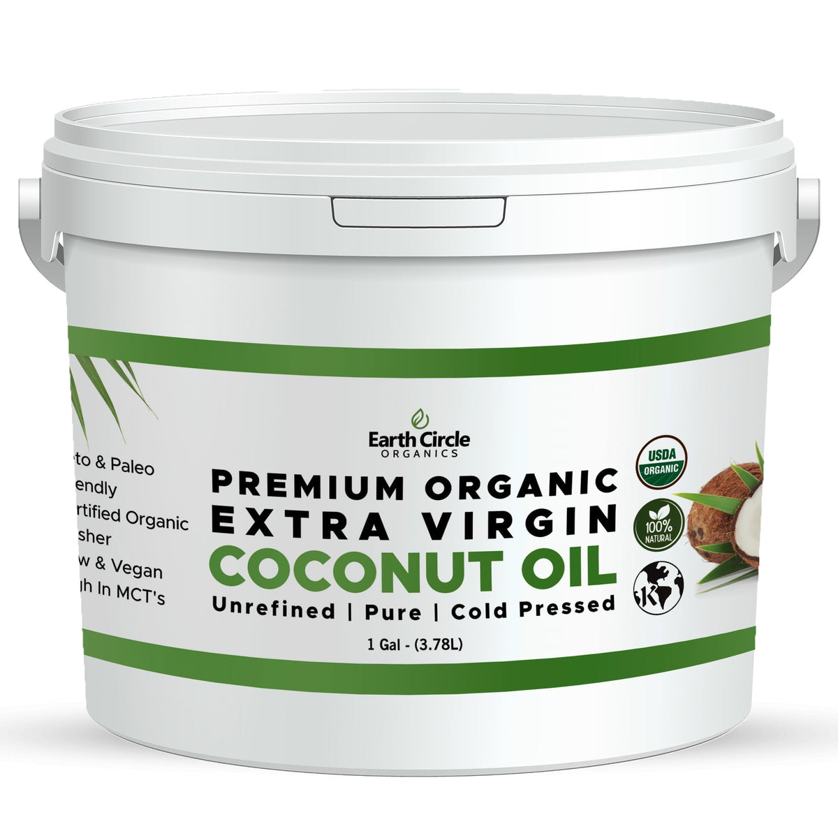 Cold Pressed Unrefined Extra Virgin Coconut Oil 1 Gallon I610