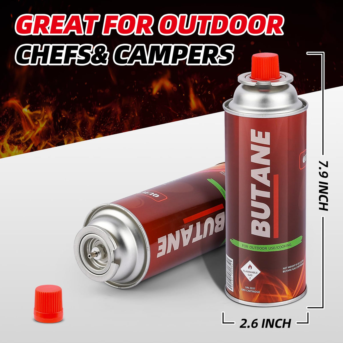 12 Pack 8oz Butane Fuel Cylinders D997460
