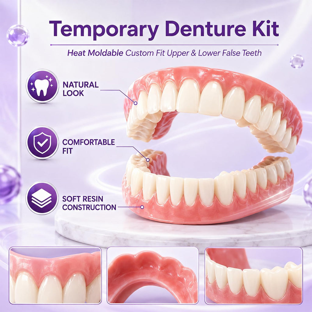 Heat Moldable Custom Fit Upper Lower False Teeth K5031