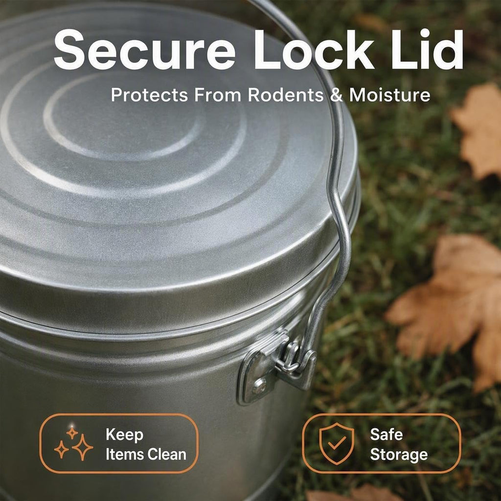 6 Gallon Galvanized Storage Can with Lid Q988484