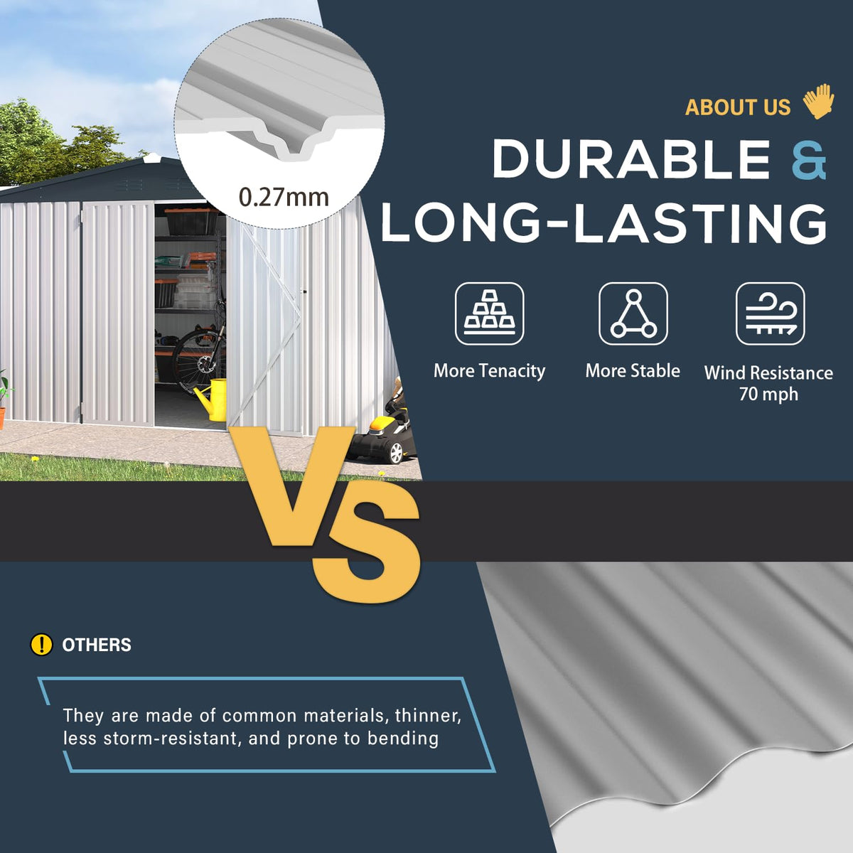 10x14 White Metal Outdoor Storage Shed A75227