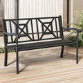 50.5" Metal Patio Bench with Lattice Backrest K51287