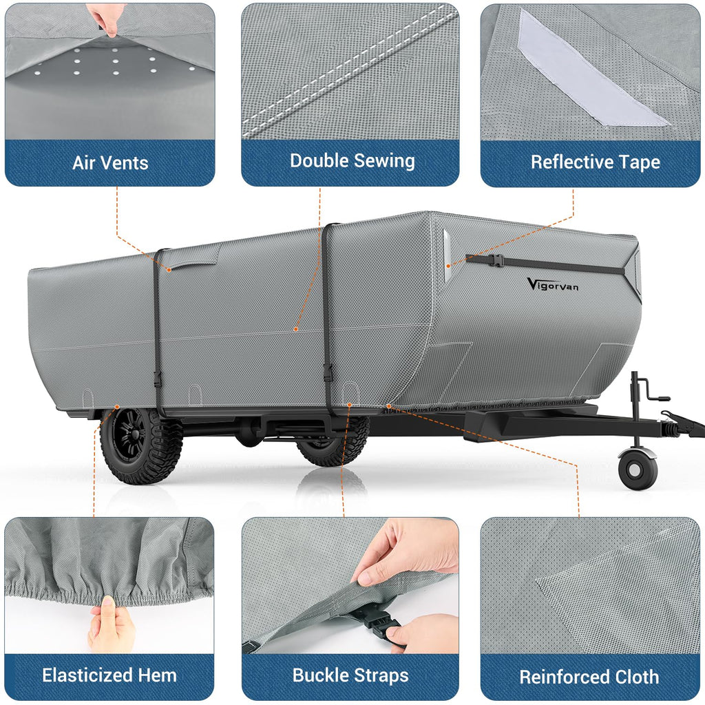 Folding Camper Cover Fits 10'-12' Trailers B197