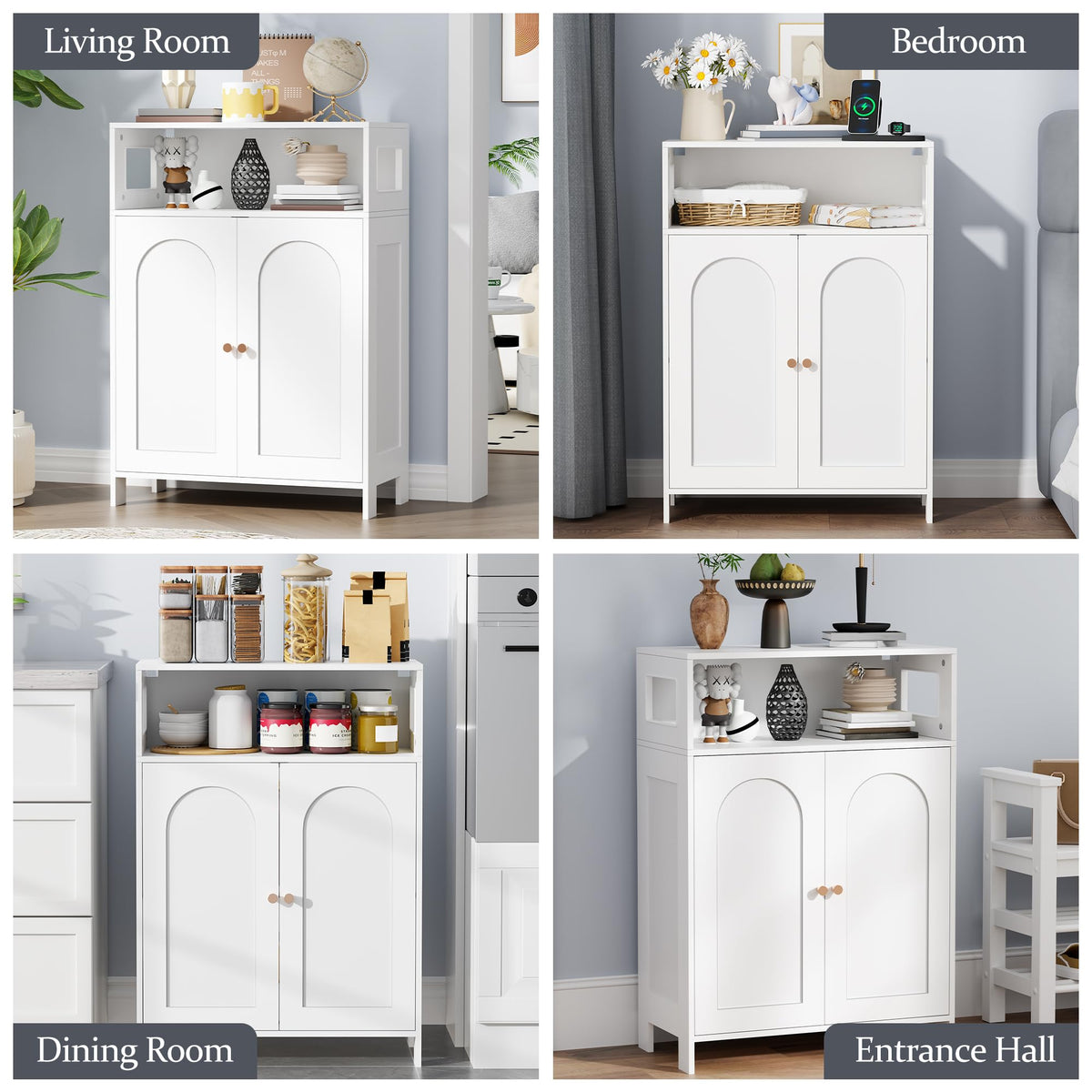 Bathroom Storage Cabinet with Adjustable Shelf & Doors P807151