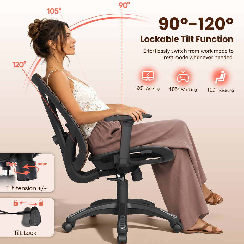 Ergonomic Mesh Office Chair with Adjustable Lumbar Support J328