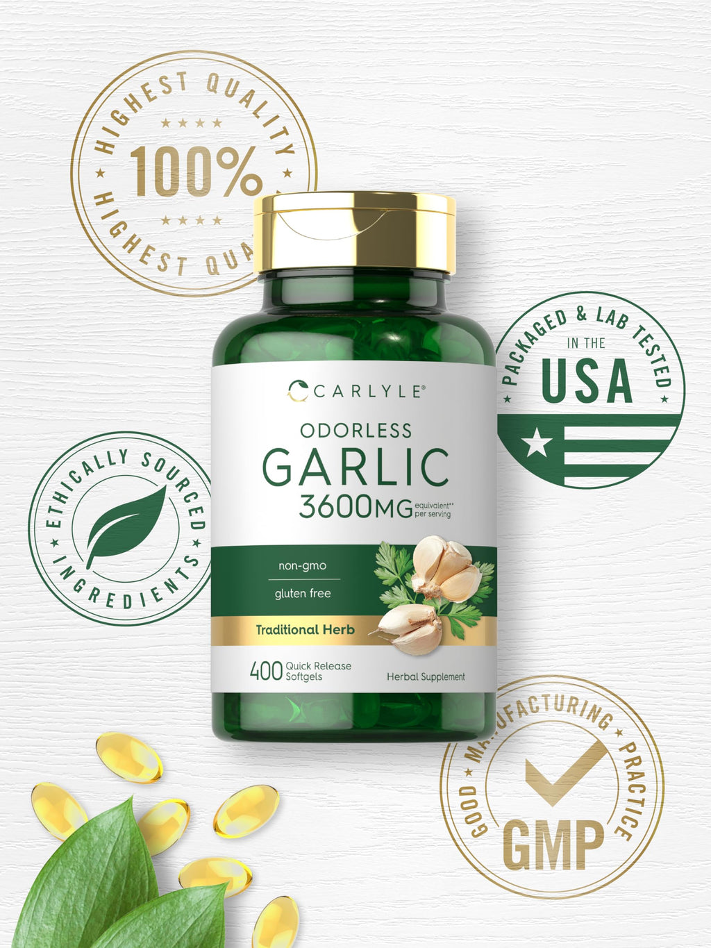 Odorless Garlic Supplement 400 Softgels B987409