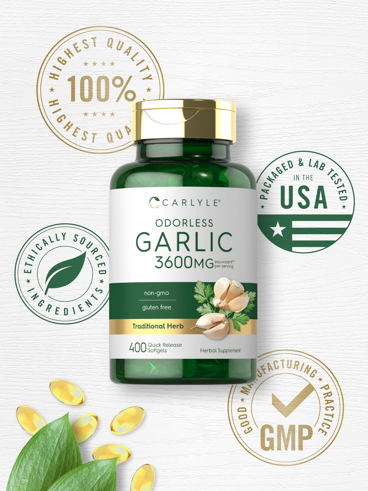 Odorless Garlic Supplement 400 Softgels B987409