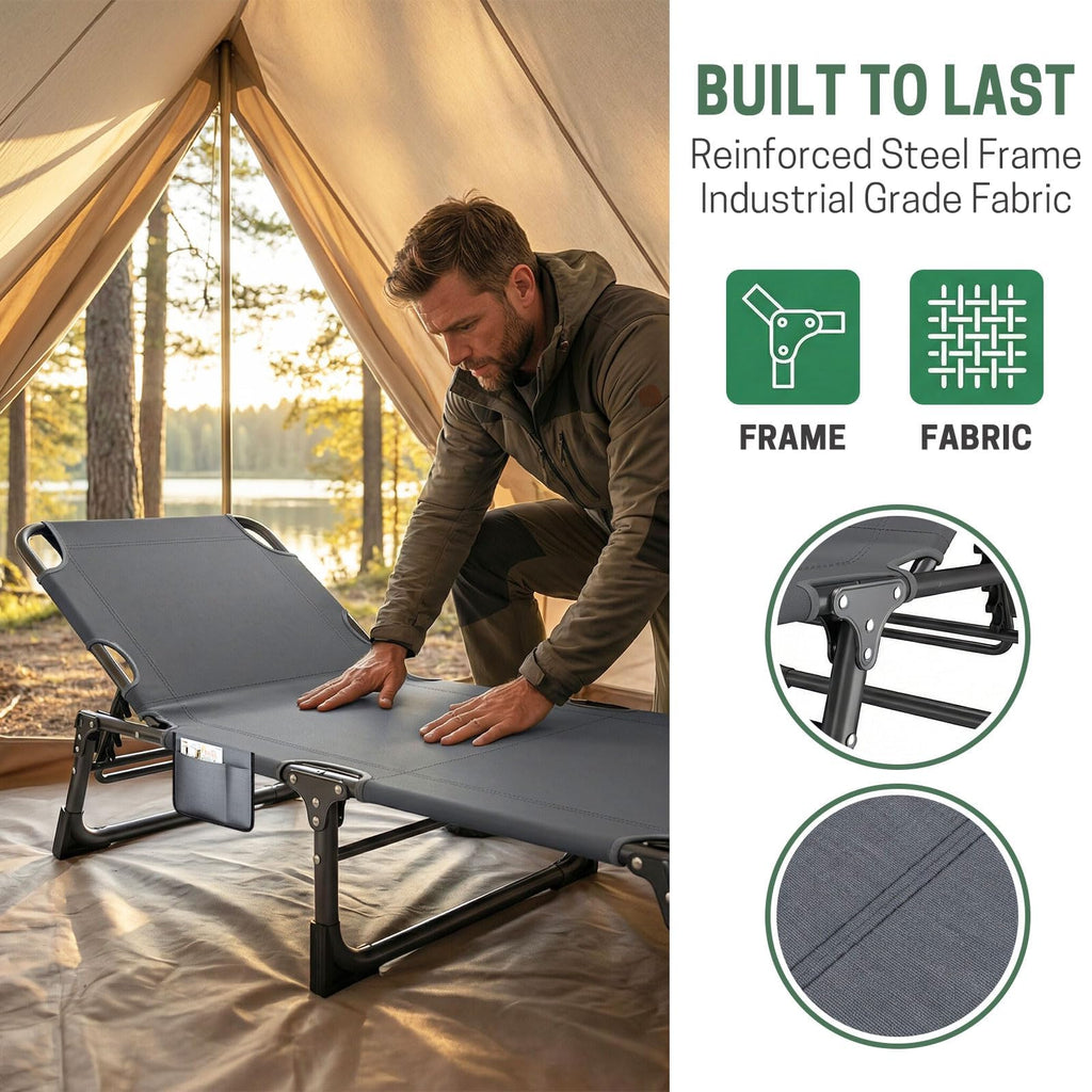 Folding Camping Cot with Pad and Pillow P93966