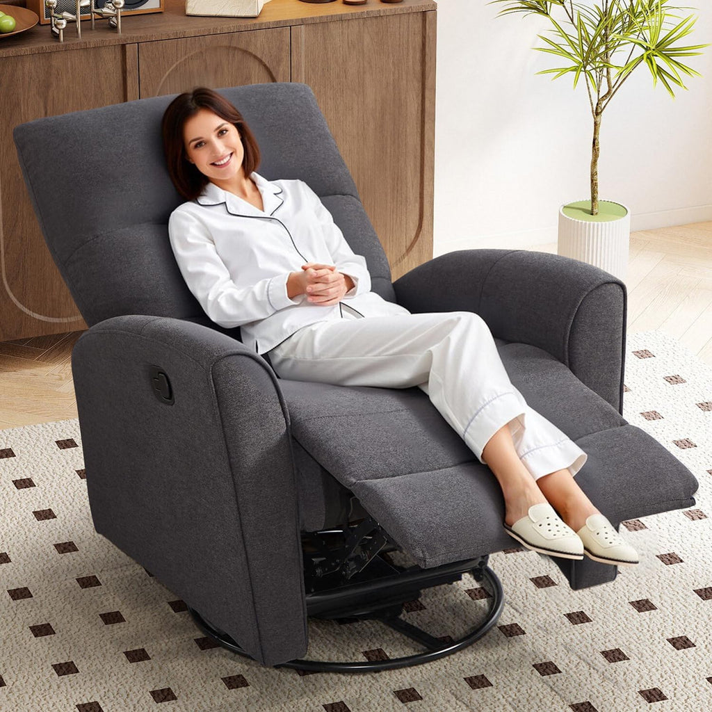 Manual Chenille Swivel Rocker Recliner A93025