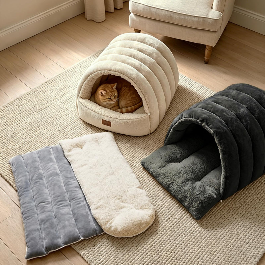 Covered Cat Bed Cave Grey G4312