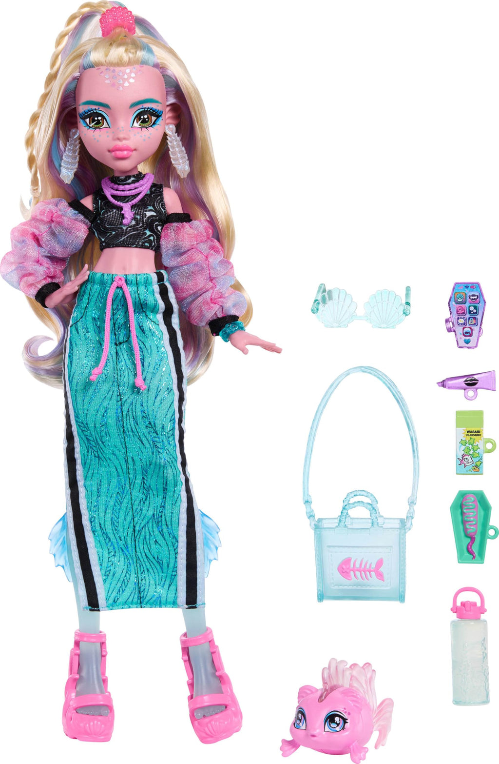 Blue Doll with Pet Piranha S241