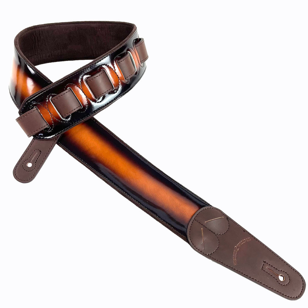Sunburst Finish Guitar Strap with Pick Pockets & Padded Velour Back C526303