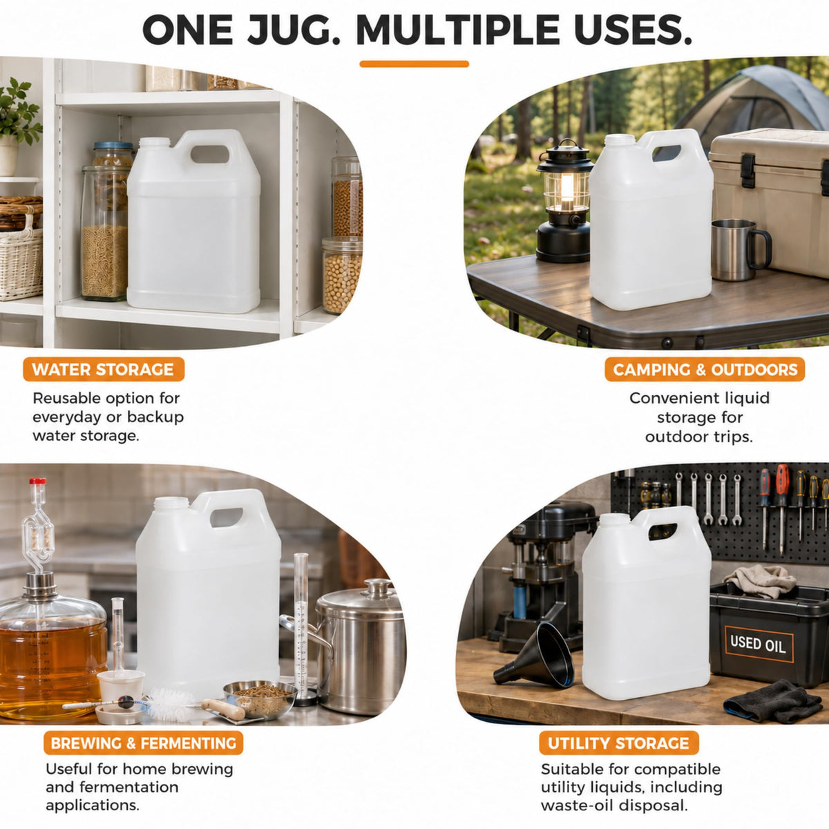 2.5 Gallon Reusable Plastic Water Jug with Lid S1630