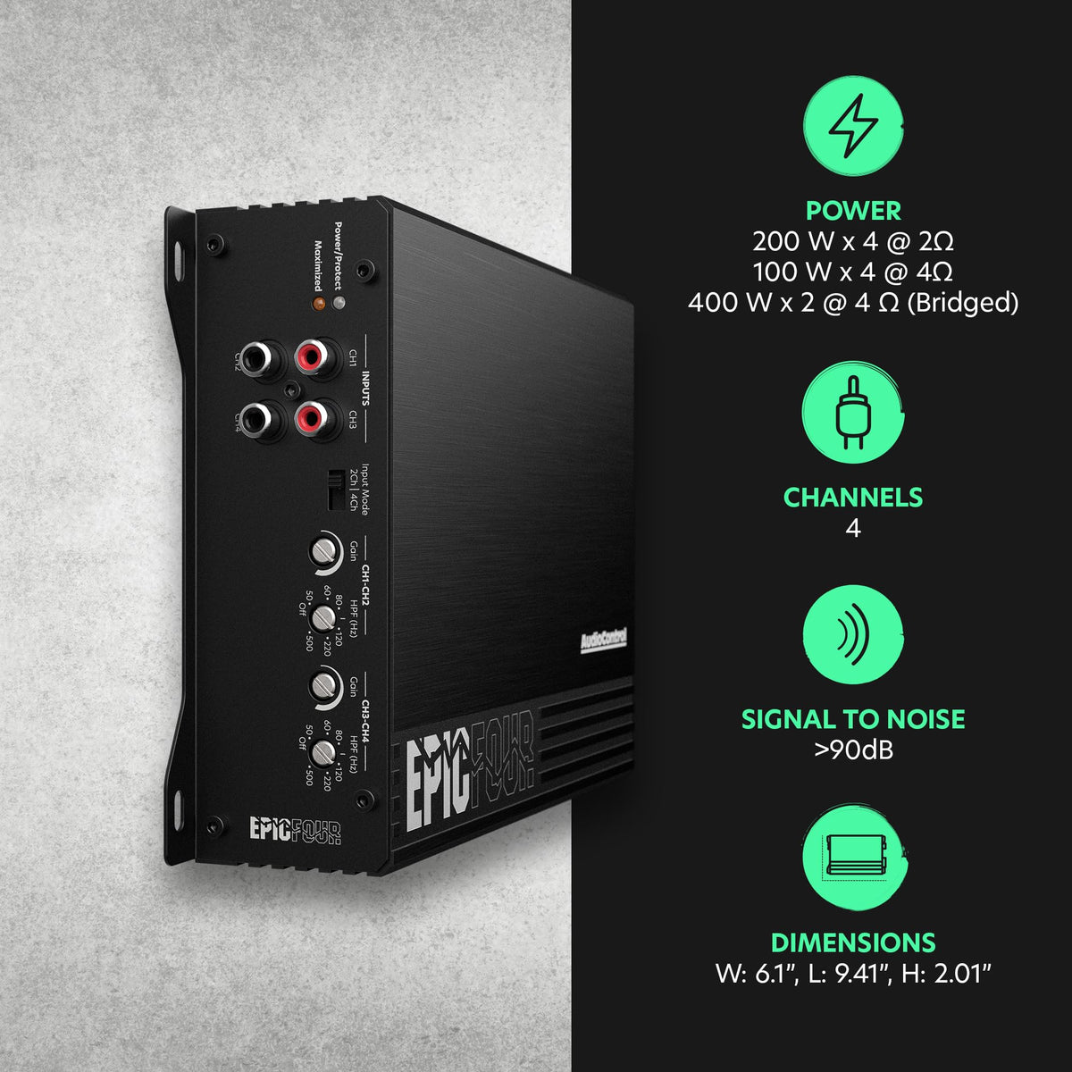 4-Channel Car Audio Amplifier 800W Class D T1664