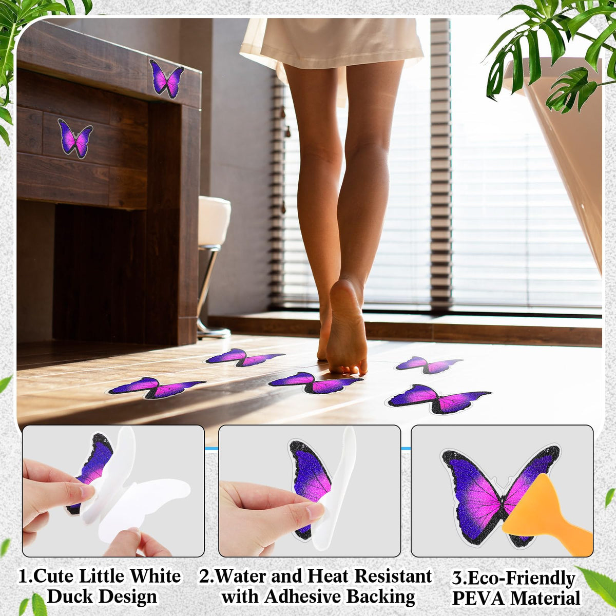 20 Pcs Non Slip Bathtub Stickers with Scraper N692