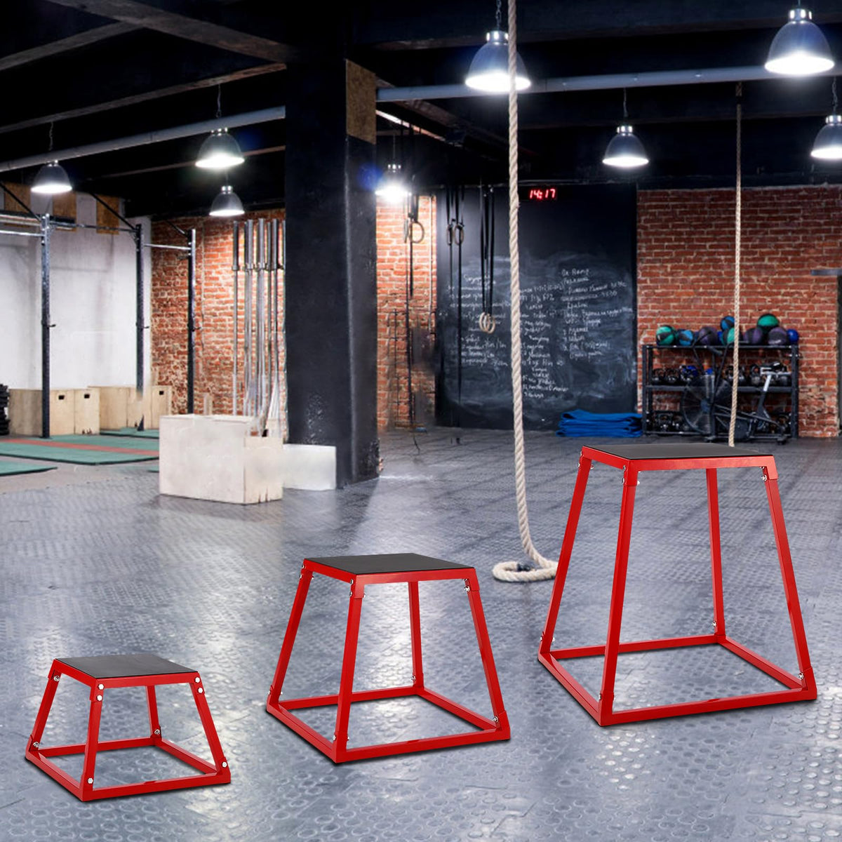 Steel Jump Box Set with Non-Slip Rubber Pad H4831