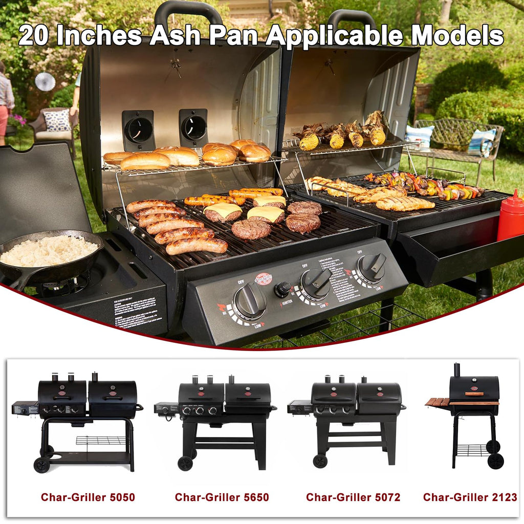20 Inches Ash Pan Drip Pan and Grill Grates for Charcoal Grills R741