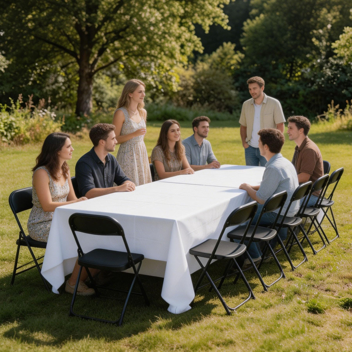 Plastic Folding Chairs Set of 10 N860