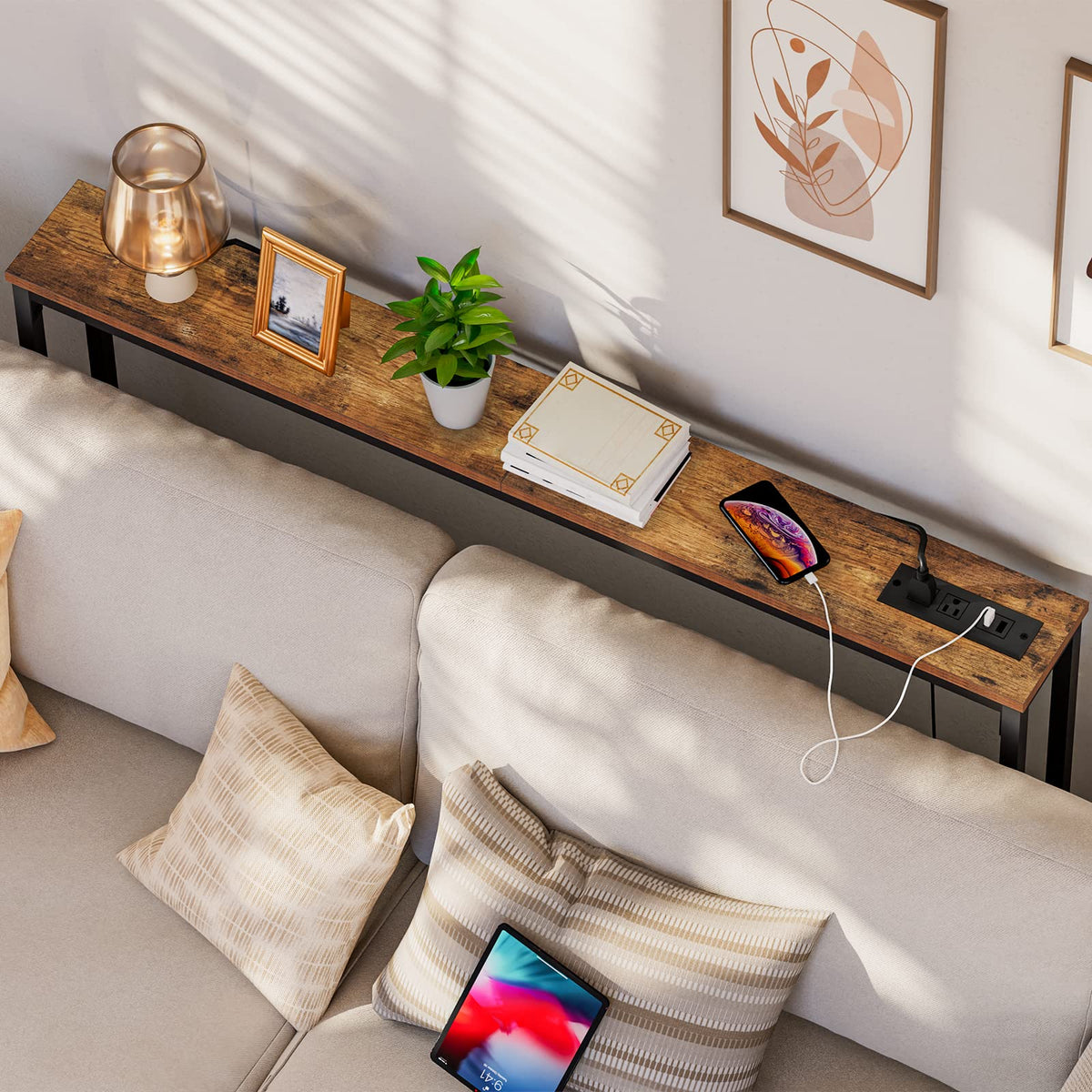 47.2" Narrow Console Table with Power Outlet N95489