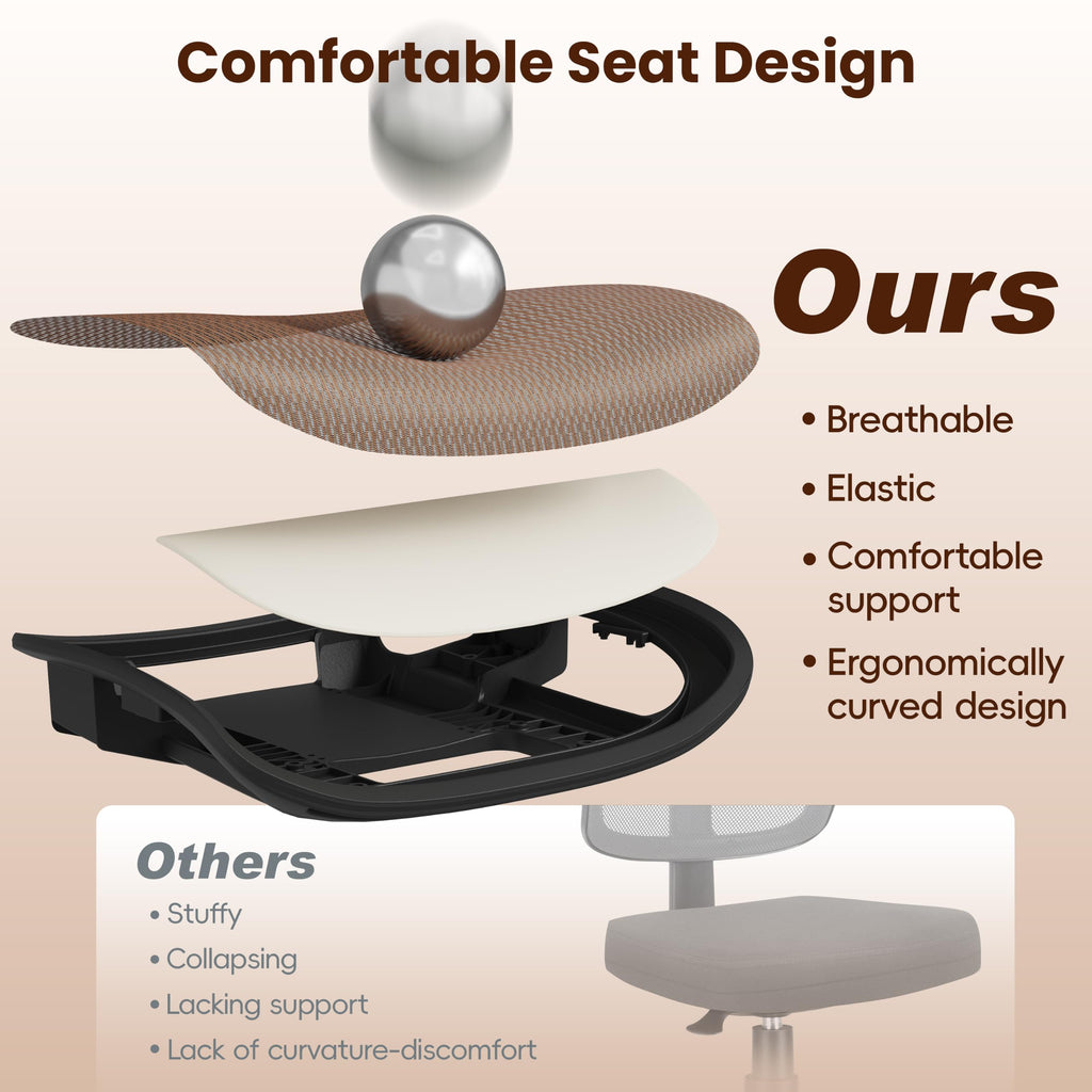 Ergonomic Mesh Office Chair with Adjustable Lumbar Support J328