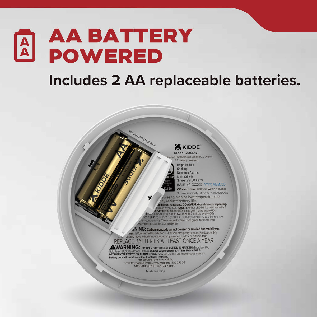 Battery Powered Smoke and Carbon Monoxide Detector E183311