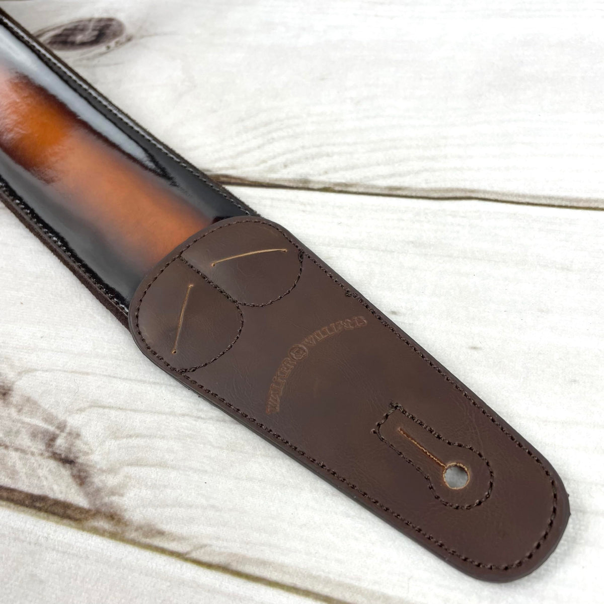 Sunburst Finish Guitar Strap with Pick Pockets & Padded Velour Back C526303