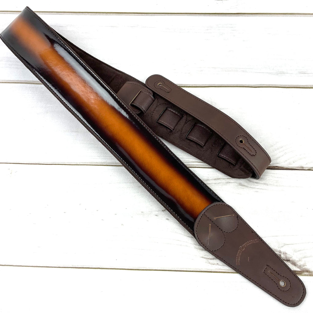 Sunburst Finish Guitar Strap with Pick Pockets & Padded Velour Back C526303