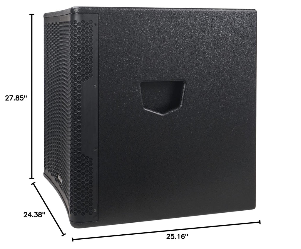 18" 1600W Powered PA/DJ Subwoofer with Class-D Amplifier, Birch Plywood, Black R6205