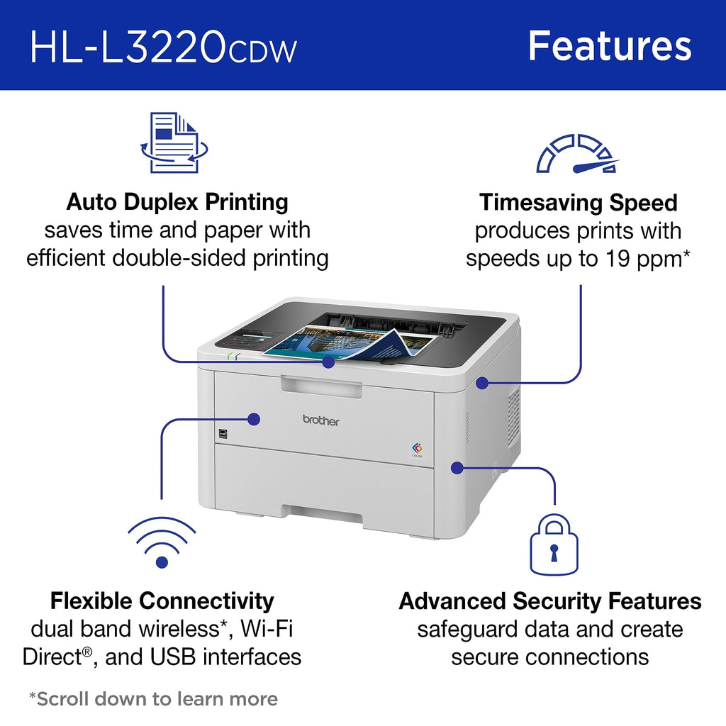 Color Laser Printer with Wireless Printing, Duplex, 250-Sheet Paper Tray S8911