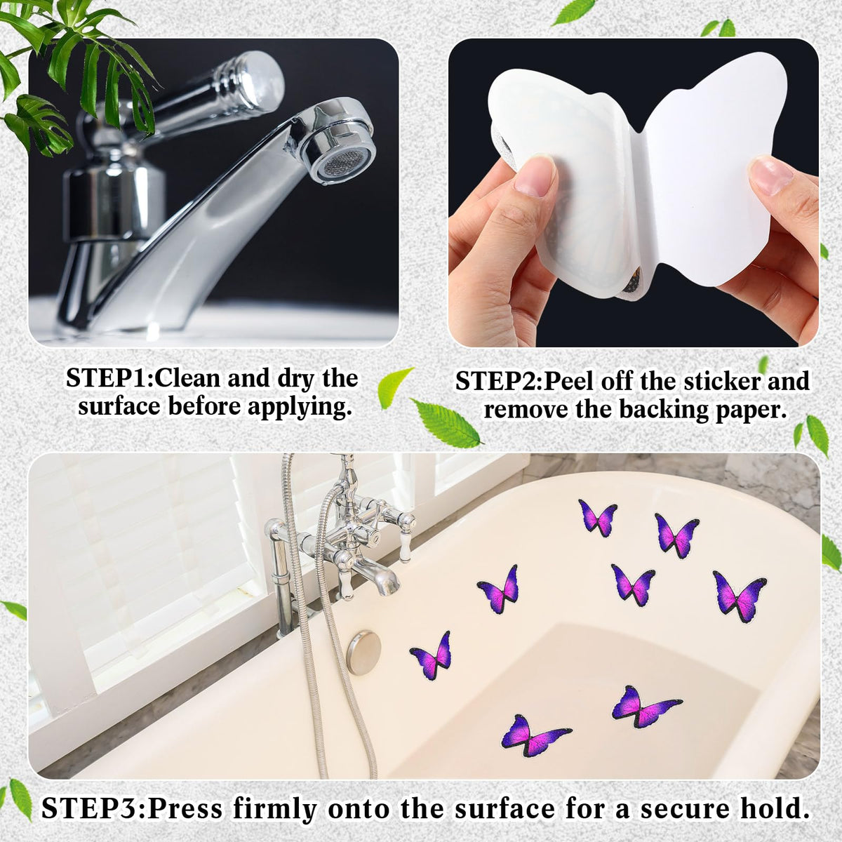 20 Pcs Non Slip Bathtub Stickers with Scraper N692