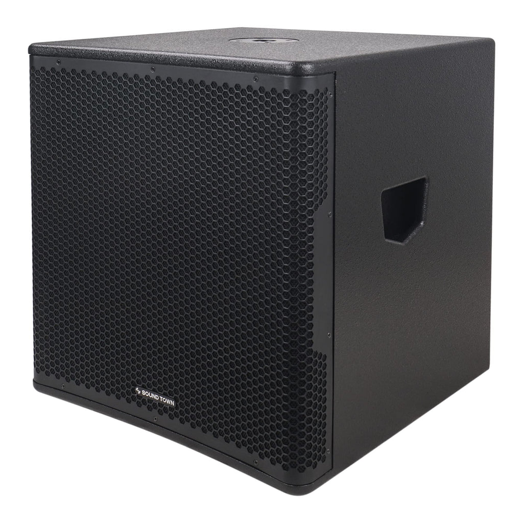 18" 1600W Powered PA/DJ Subwoofer with Class-D Amplifier, Birch Plywood, Black R6205