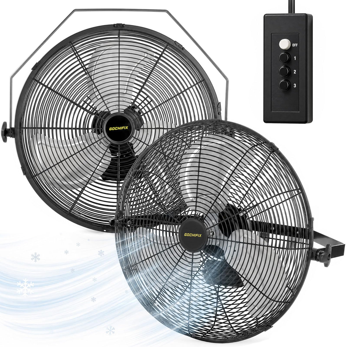 20 Inch 2 Pack 3-Speed High Velocity Wall Mount Fan X679