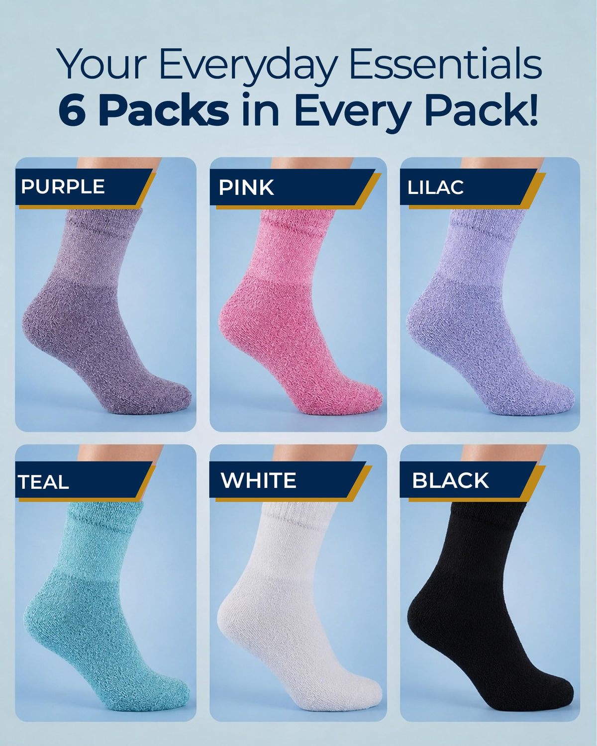 Bamboo Viscose Ankle Diabetic Socks 6 Pairs Q674