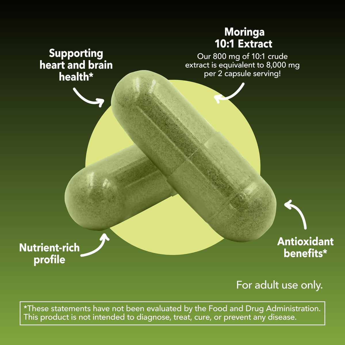 Moringa Capsules 800mg 120 Count W1309