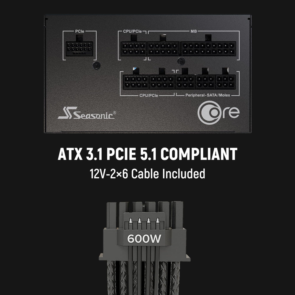 850W ATX 3.1 PCIe 5.1 Power Supply E3624