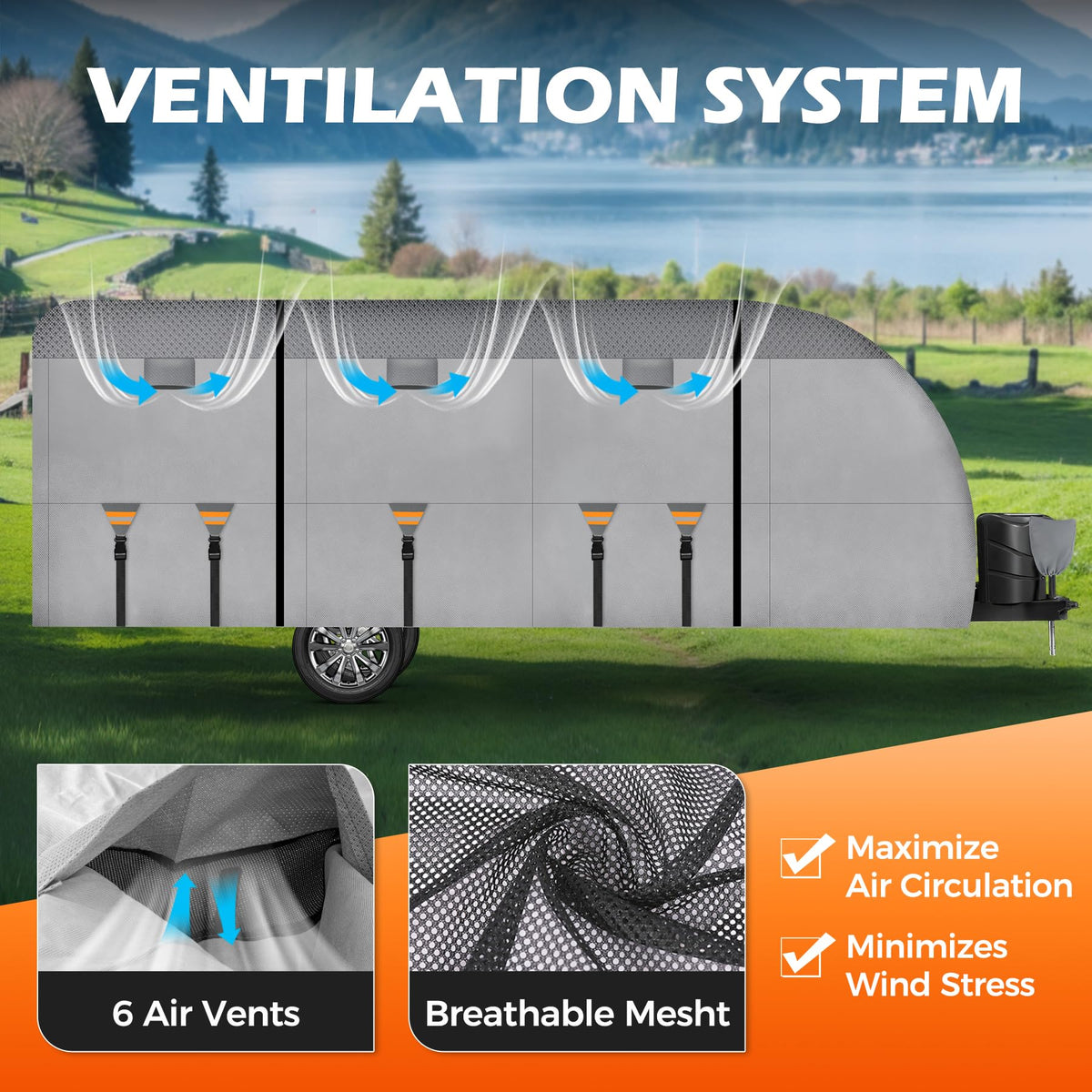 30-33FT 9 Layers Waterproof Travel Trailer RV Cover V206930