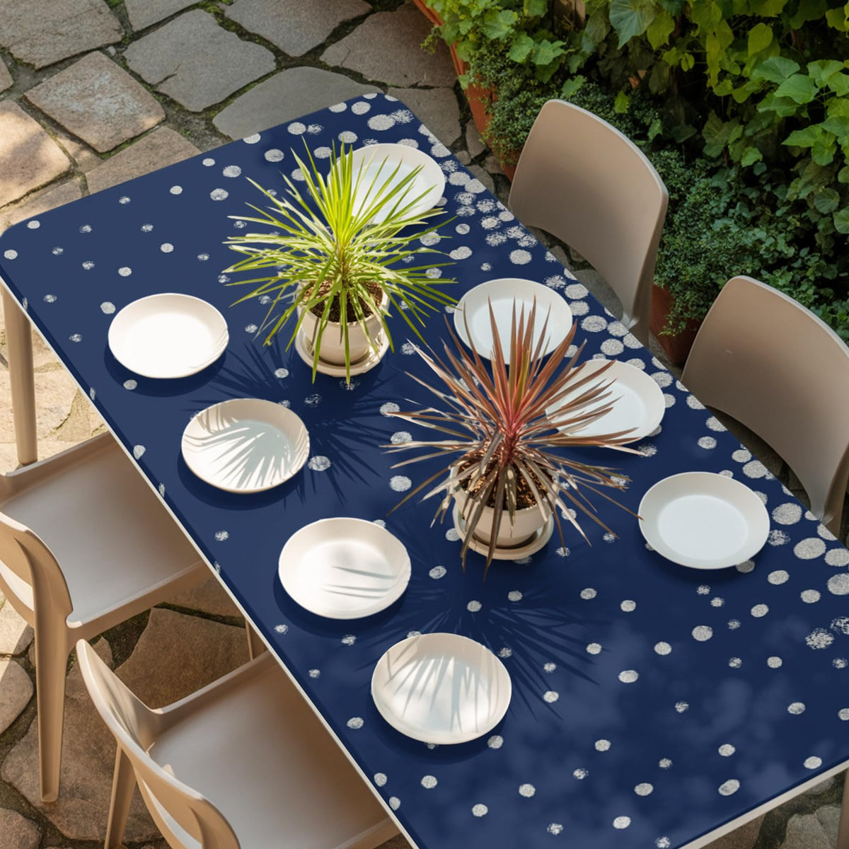 Silver Speckle Fitted Rectangle Tablecloth 32" x 72" Navy Blue Elastic Waterproof Table Cover M620