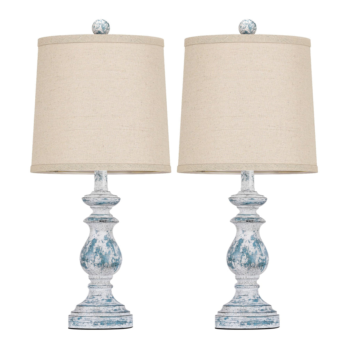 Set of 2 Table Lamps with Linen Shades B484