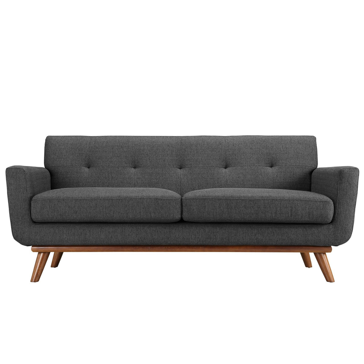 Gray Upholstered Fabric Loveseat N2905