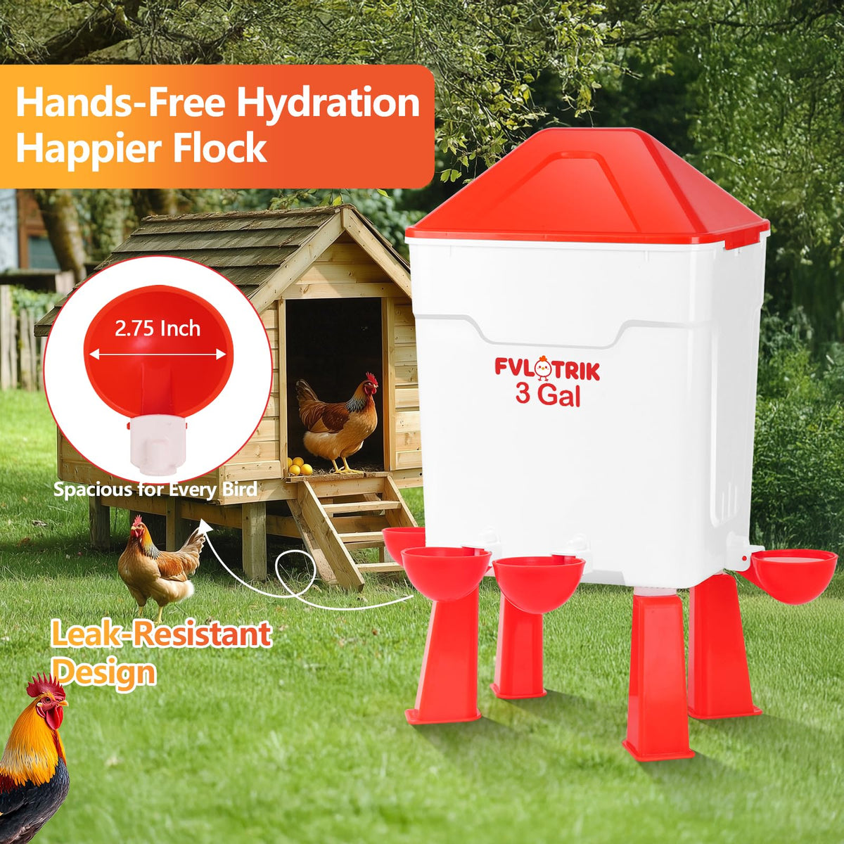 3 Gallon Chicken Waterer and Feeder Set F8512