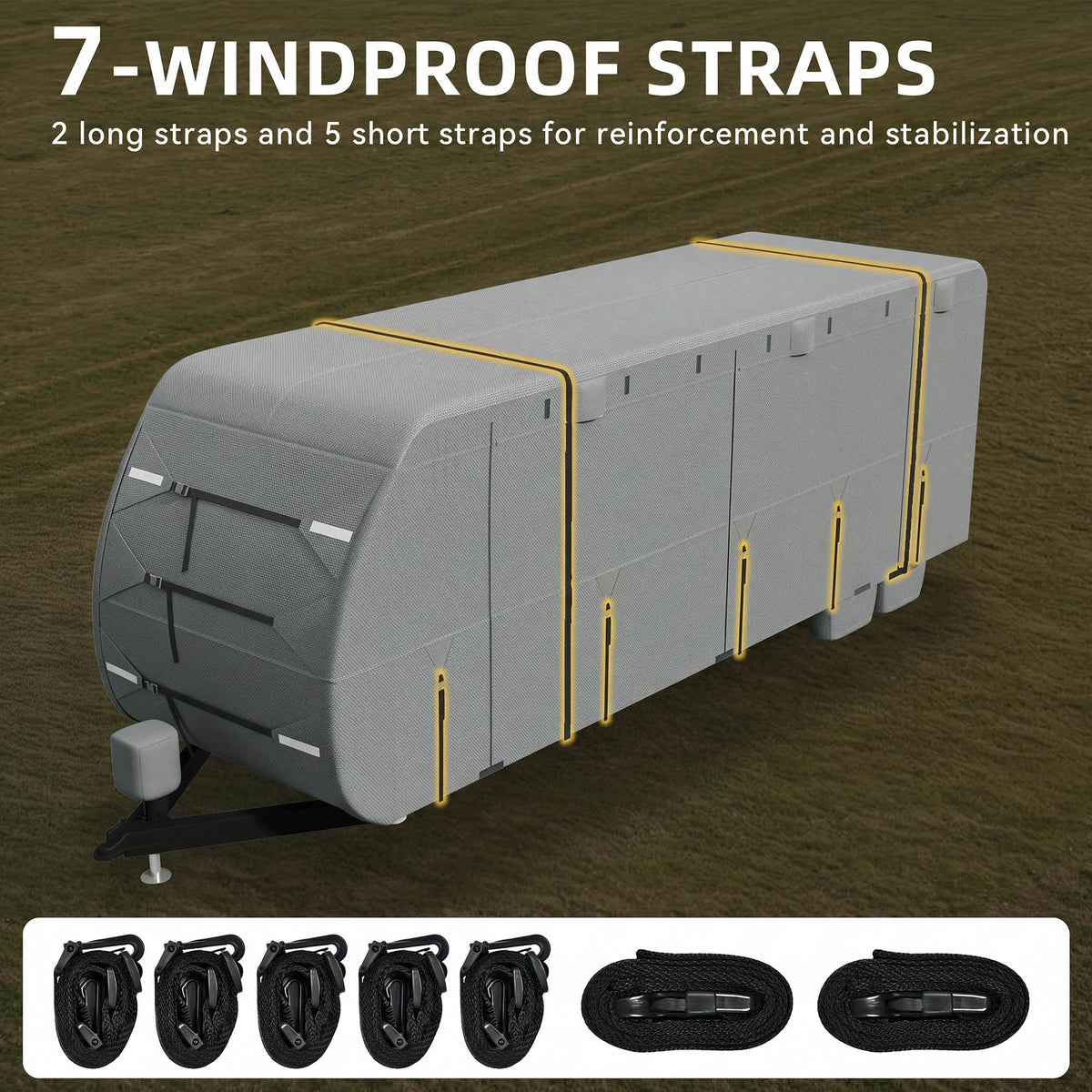 24-27FT Travel Trailer Cover 9-Layers Non-Woven Fabric F3368