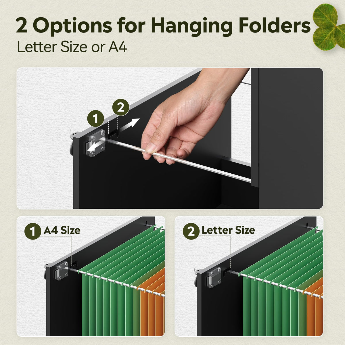 3 Drawer Wood File Cabinet with Lock L9968