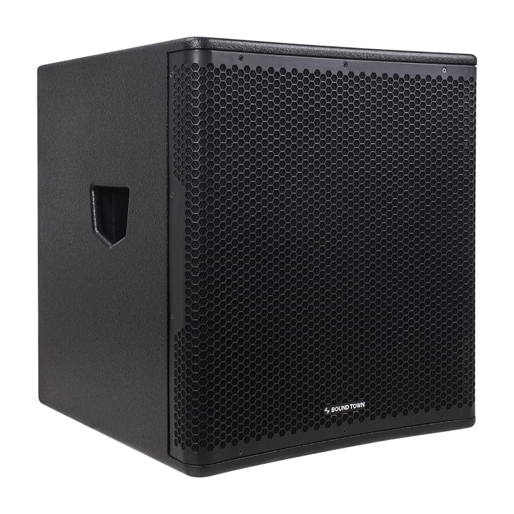 18" 1600W Powered PA/DJ Subwoofer with Class-D Amplifier, Birch Plywood, Black R6205