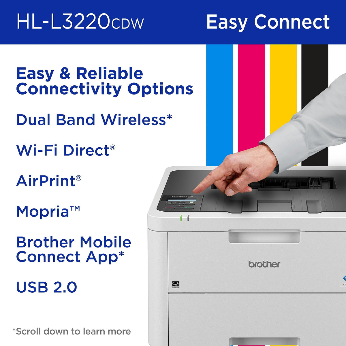 Color Laser Printer with Wireless Printing, Duplex, 250-Sheet Paper Tray S8911