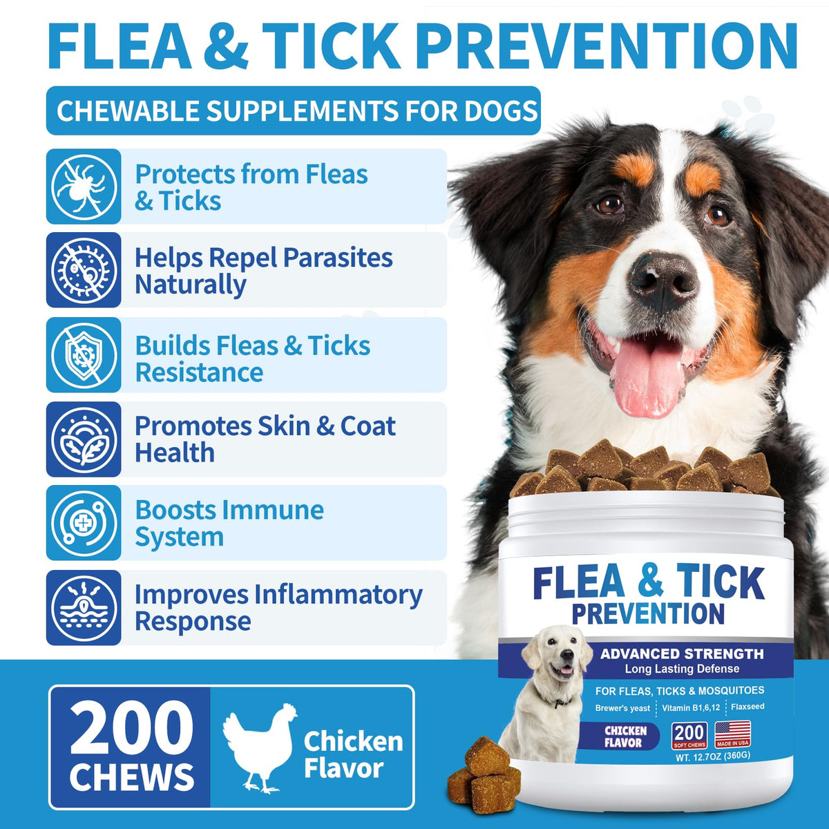 Flea and Tick Chewables 200Ct C3766