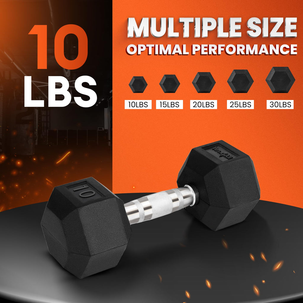 Rubber Coated Hex Dumbbell I49982