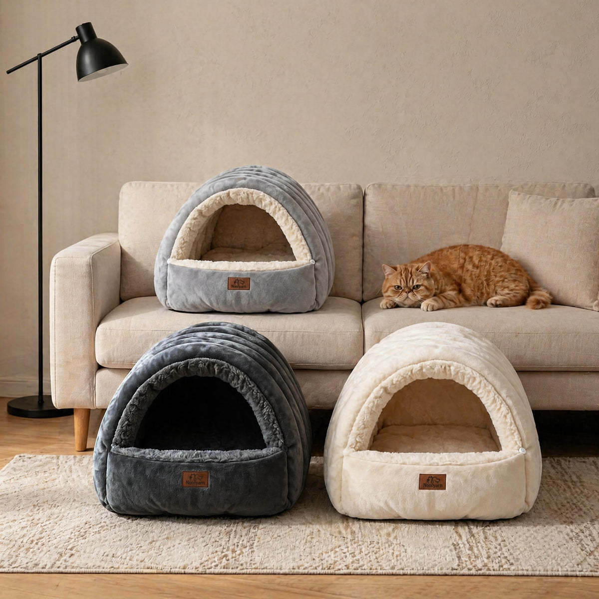 Covered Cat Bed Cave Grey G4312