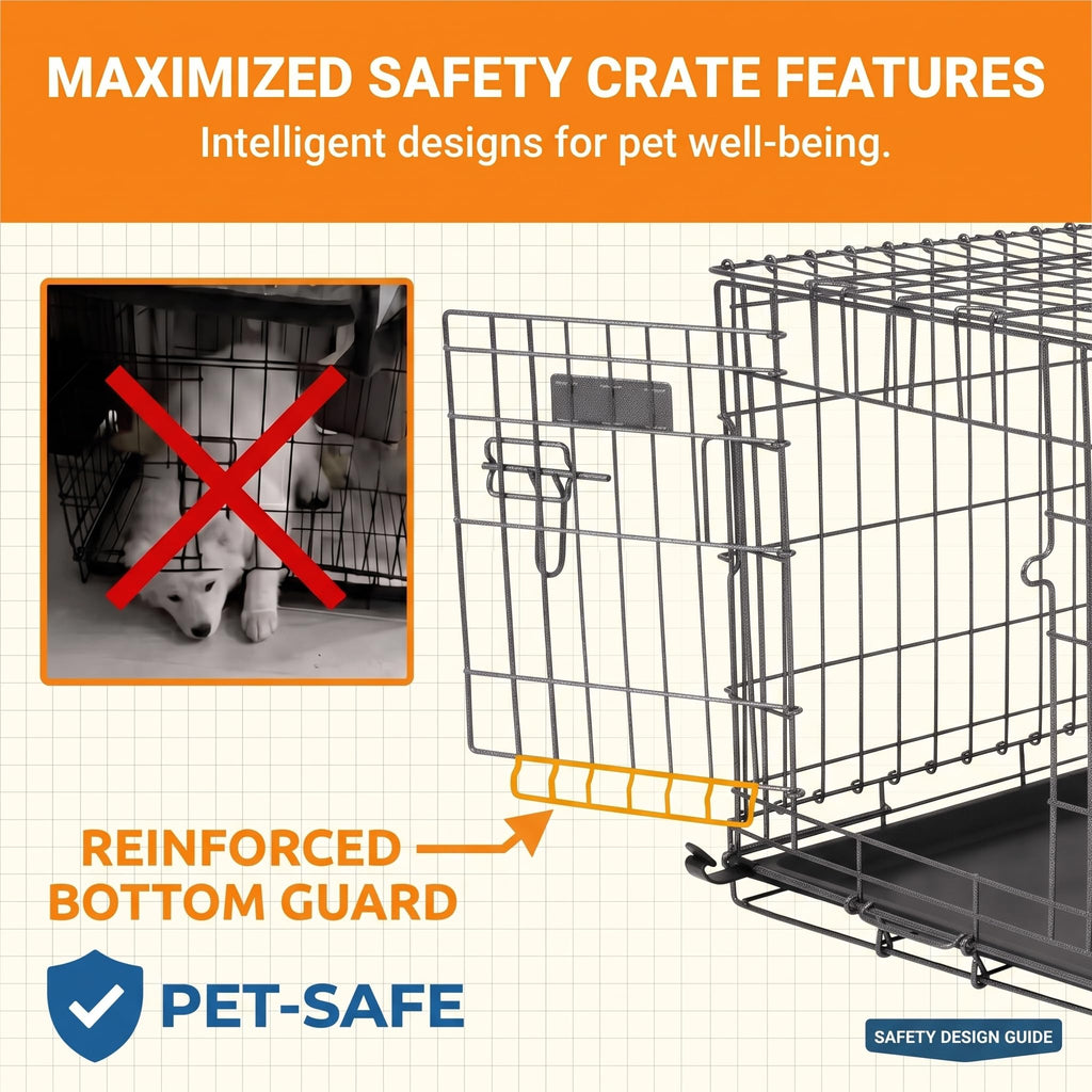 30-Inch Double Door Folding Metal Dog Crate D887020